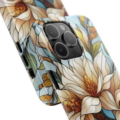 Stain glass Floral Design I-phone Case, Elegant Floral Tough Phone Case - Stylish Protection for Every Occasion, I-phone 13, 14, 15, 16