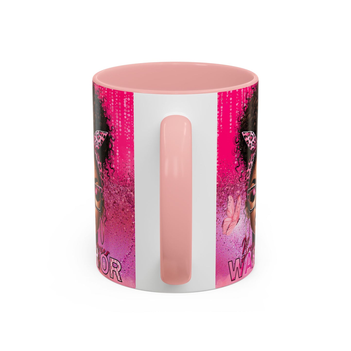 Coffee Mug, Breast Cancer Warrior African American Female Pink 11oz, 15oz, Gift for Her, Survivor, Supporter, Awareness, Inspirational Mug