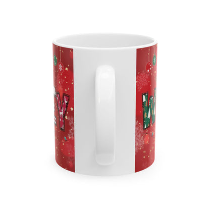 Christmas Mug, Red Ceramic Mug, Wifey Christmas Mug, 11oz, 15oz