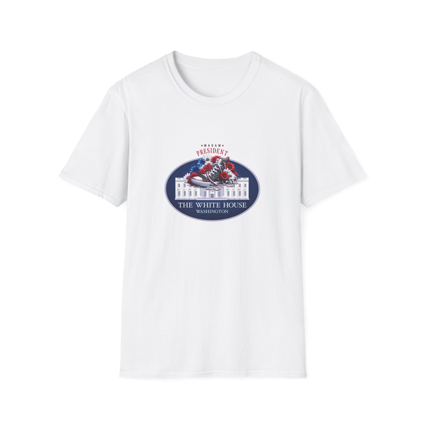 Madam President Unisex T-Shirt, Kamala Harris Chucks and Pearls White House T-Shirt