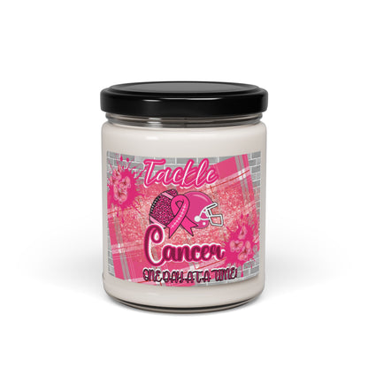 Tackle Cancer One Day At A Time Soy Candle 9oz, Breast Cancer Soy Candle 9oz