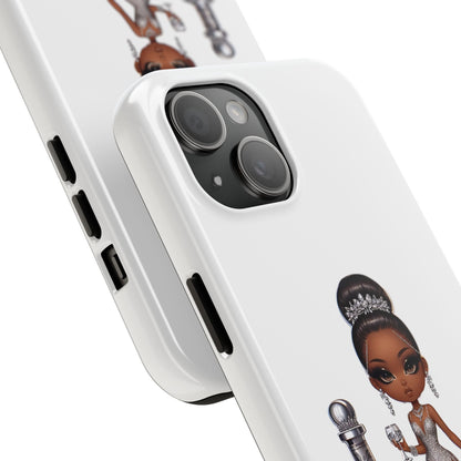 Female Phone Case, Tough Phone Cases for Women, Stylish Phone Protector, Elegant Lady Phone Cover, Fashionable White Phone Case