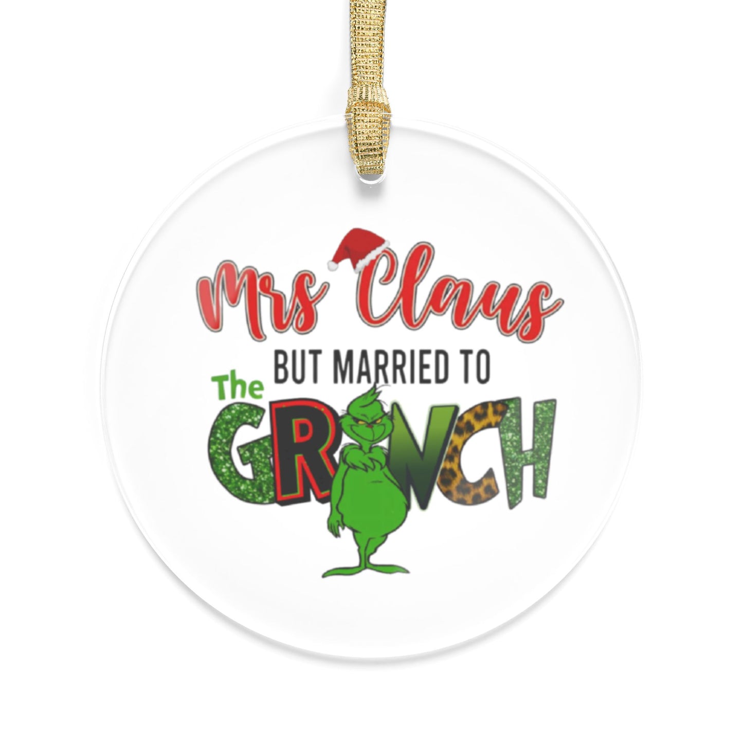 Acrylic Ornaments - Mrs Claus Grinch Mashup Christmas Decoration