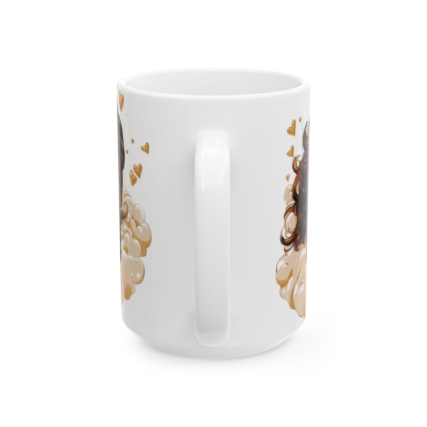 Empowered Woman Ceramic Mug, Boho Coffee Cup, Gift for Her, Inspirational Mug, Black Woman Art, 11oz 15oz