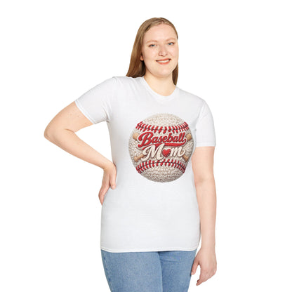Baseball Mom T-Shirt | Vintage Stitch Baseball Graphic