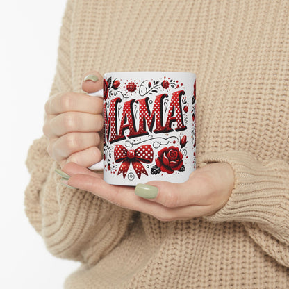 Mama Coquette Mug, Valentine's Day Coffee Cup, Red and White Valentine's Mug, Valentine's Day Mama Coquette Mug, Happy Valentine's Day Coffee Cup, Mama Tea Mug, Mom Gift