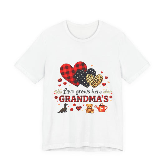 Love Grows Here- Grandmas Garden Heart TShirt | Cozy Country Valentine Tee for Grandmothers