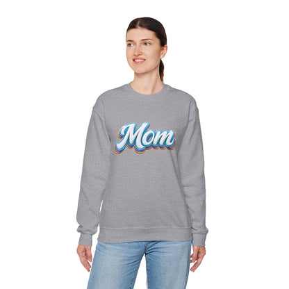 Retro Rainbow 'Mom' Script Sweatshirt | Mother's Day, Mom Shirt