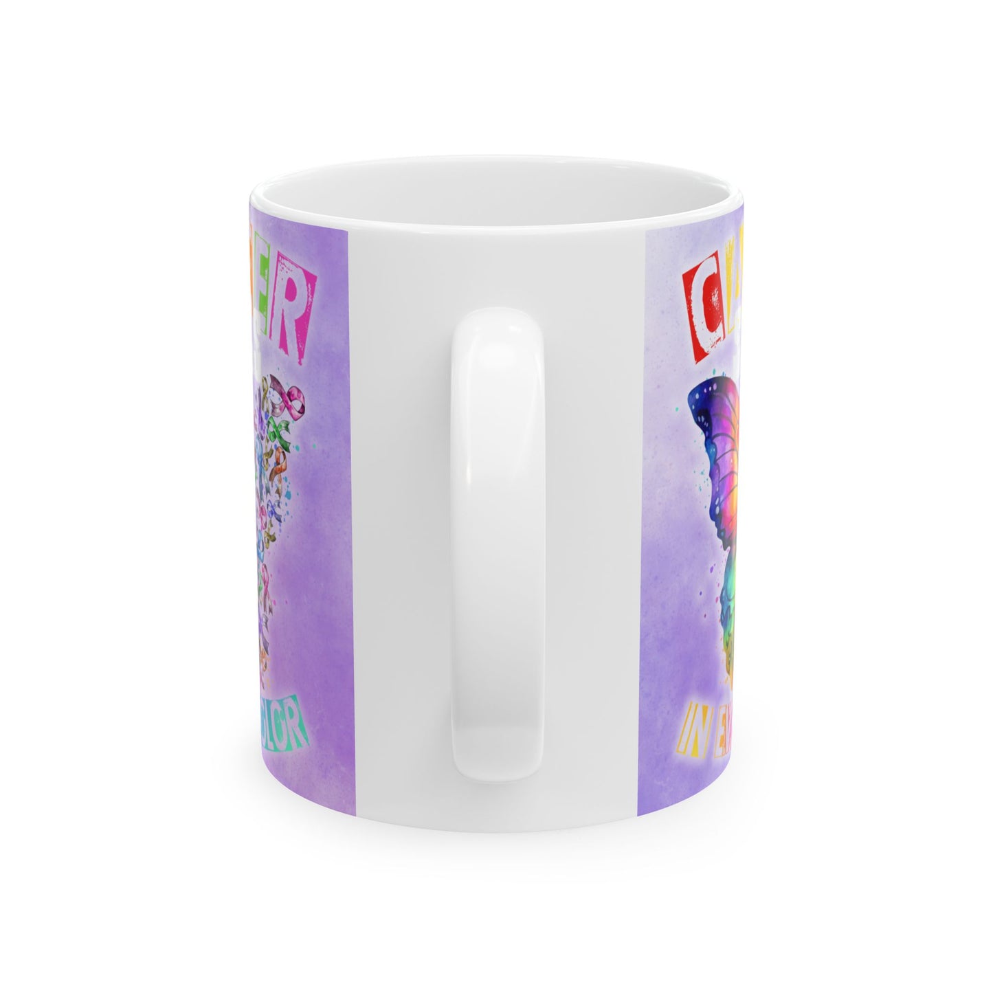 Cancer Mug, Cancer Coffee Cup, Cancer Ceramic Mug, Sucks in Every Color Butterfly Ceramic Mug, 11oz, 15oz