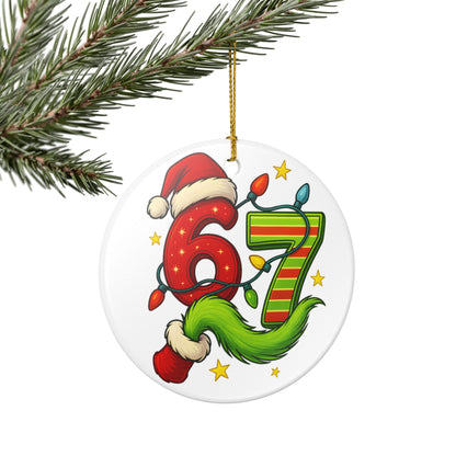 Christmas 67 Number Ornament ceramic ornament | Viral Holiday Decoration