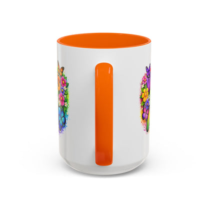 World's Best Mom mug | Accent Coffee Mug 11oz 15oz, colorful floral butterfly design