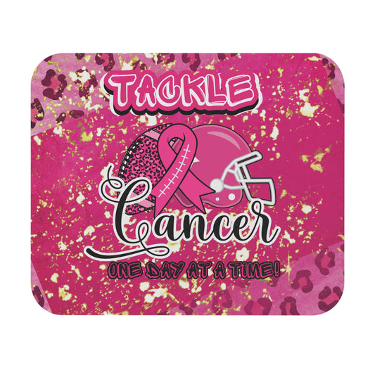 Tackle Cancer One Day at a Time Pink Mouse Pad, 9x8 in, Breast Cancer Mousepad