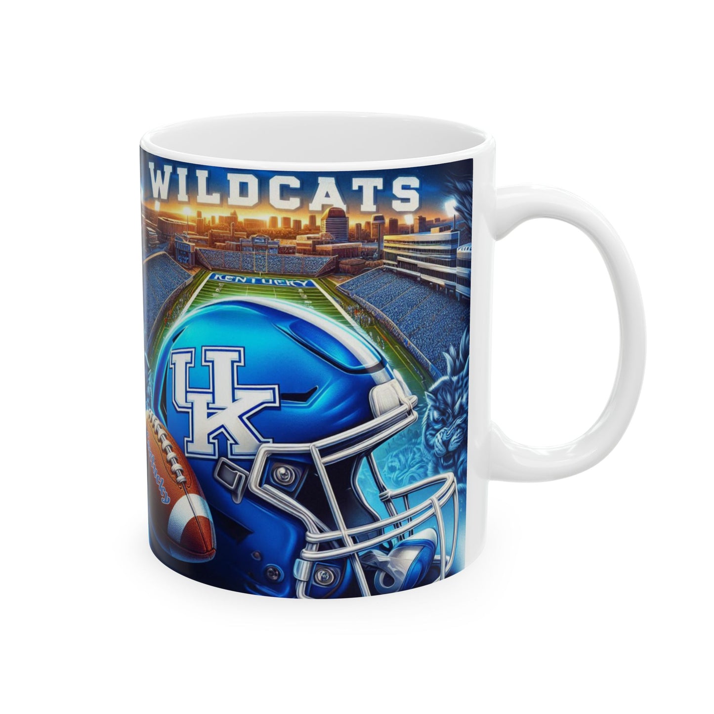 University of Kentucky Mug, NCAA Football Coffee Cup, U of K Ceramic Mug, Wildcats Fan Gift, 11oz 15oz Mug