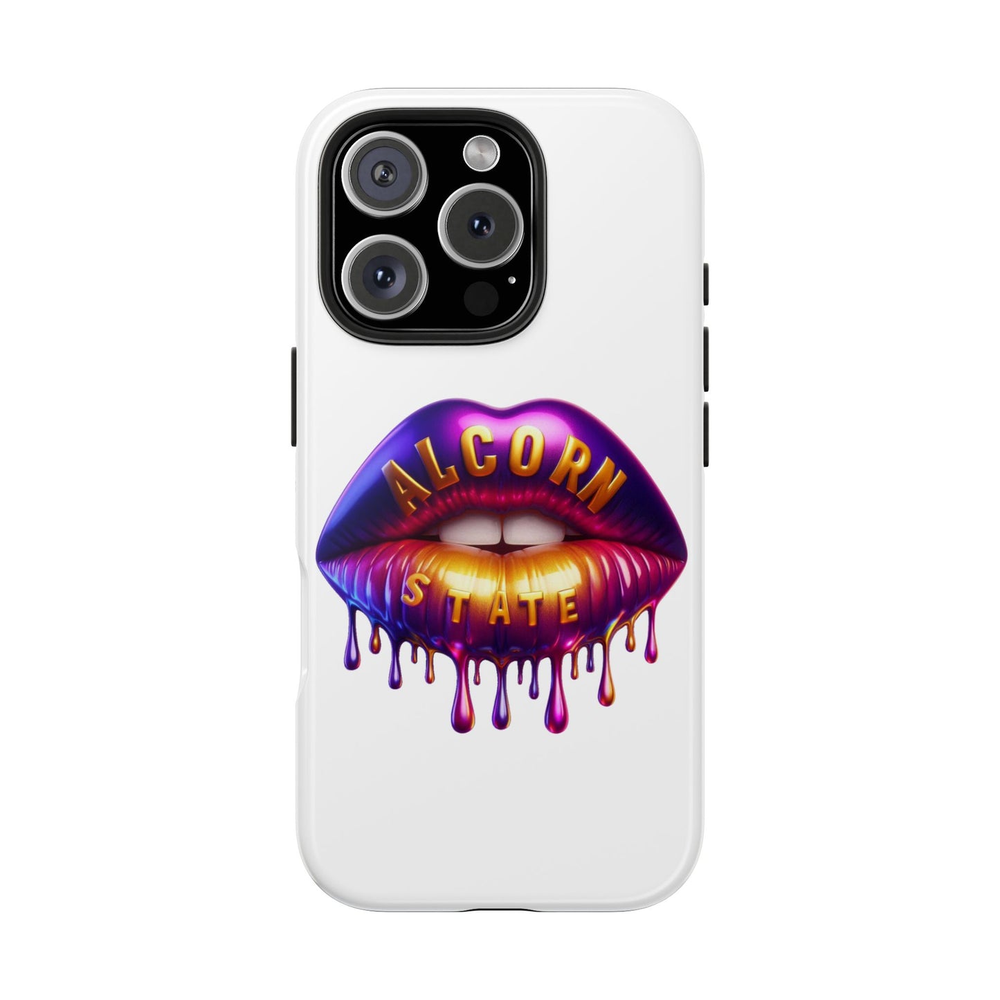 Alcorn State Phone Case, ASU Durable Phone Cover, Purple Gold Lips Phone Case, Alcorn State University Accessories, HBCU