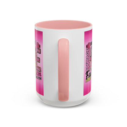 Pink Fight Breast Cancer Two Tone Coffee Mug (11, 15oz)