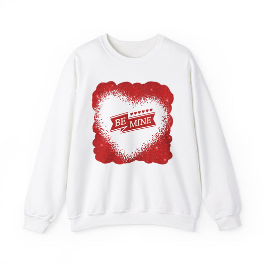 Valentine's Crewneck Sweatshirt, Be Mine Heart Shape Valentine's Sweatshirt, Valentine's Gift, Unisex Sweatshirt, Heavy Blend Crewneck