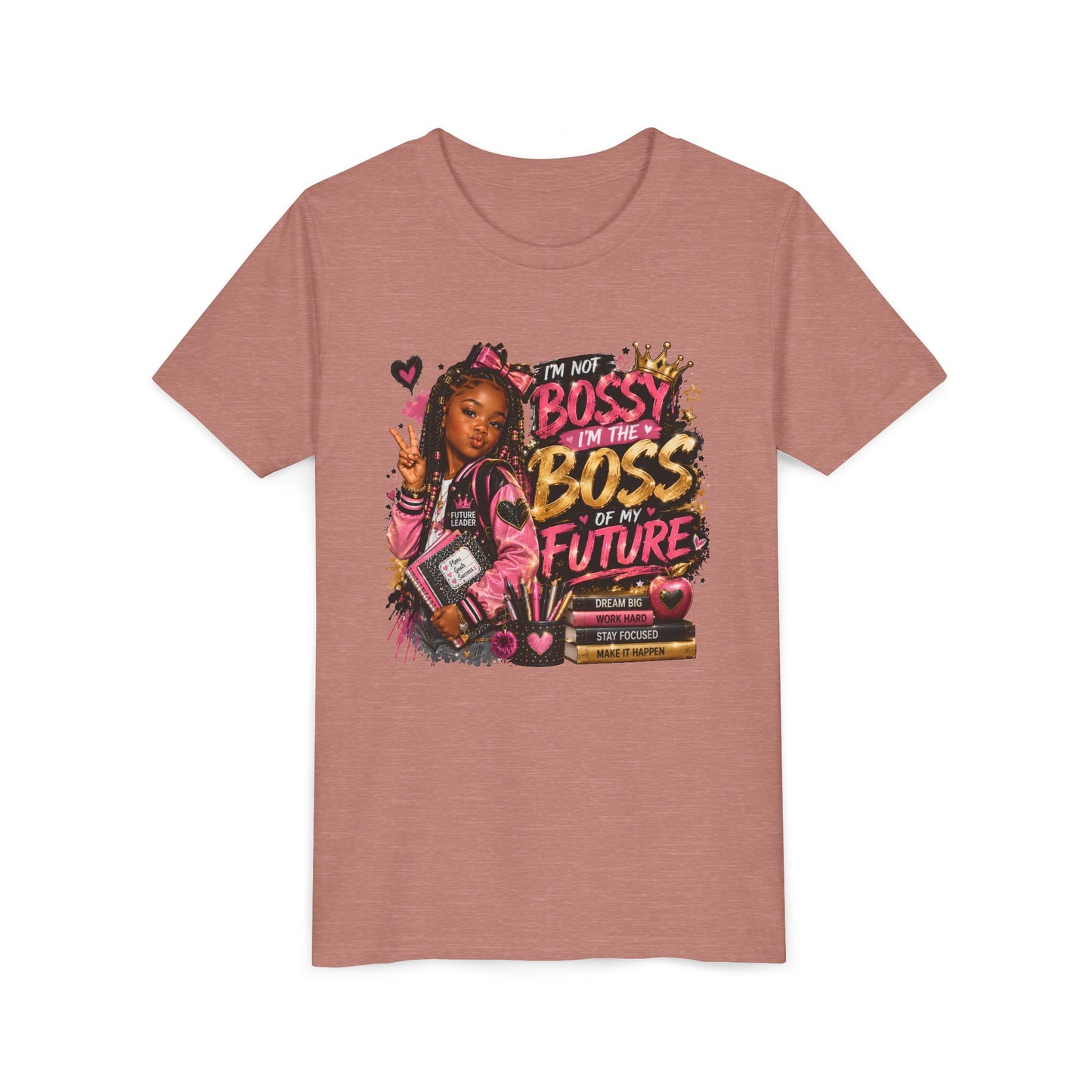 Future Leader Youth T-Shirt | Motivational Black Girl Back to School Graphic Tee | Boss Girl Shirt