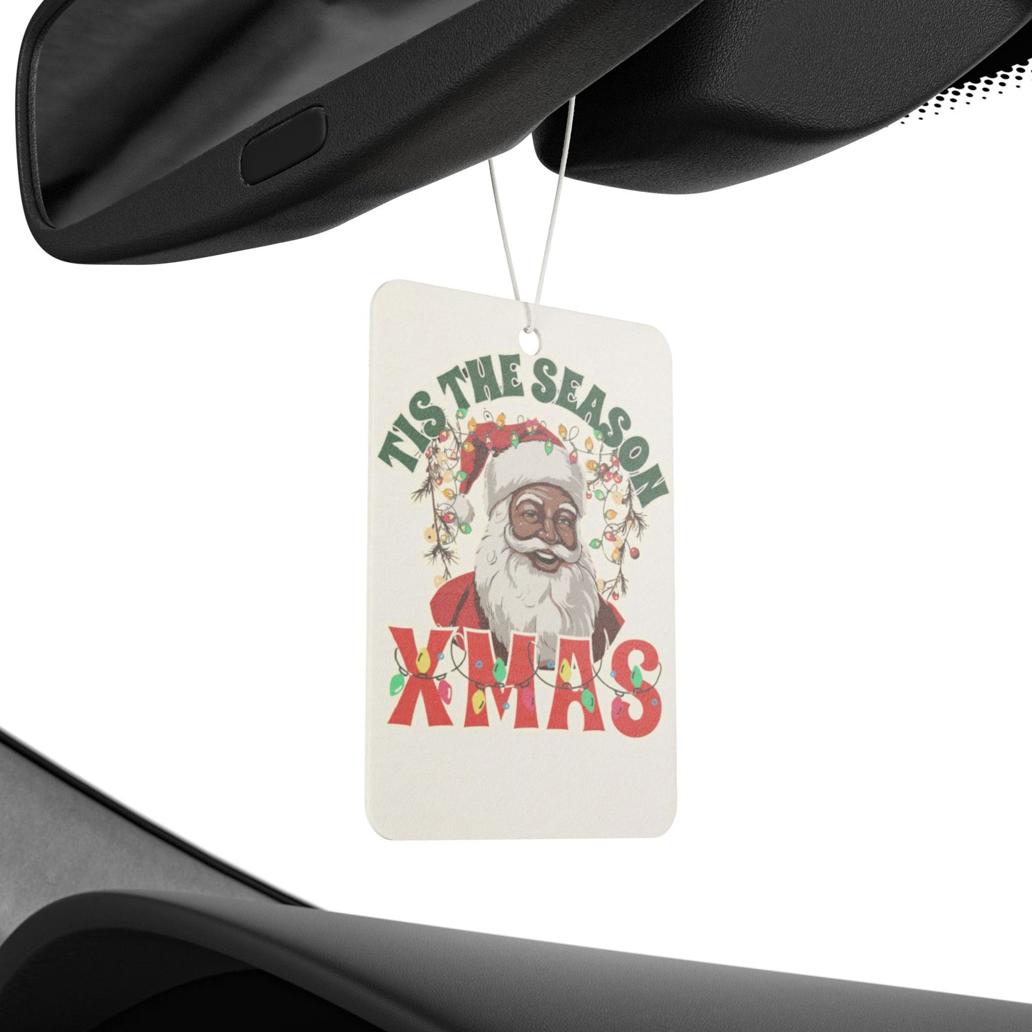 Christmas Car Air Freshener - 'Tis The Season Christmas Black Santa Claus Car Decor