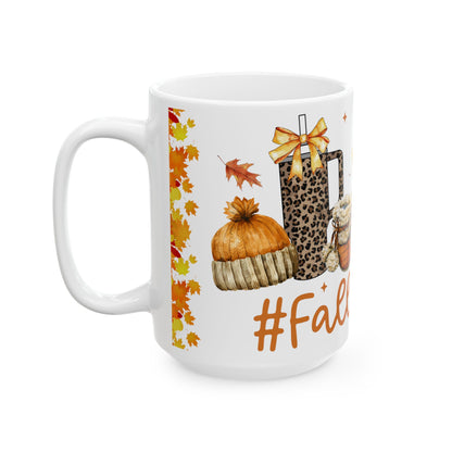 Fall Coffee Mug, Fall Coffee Cup, Fall Basics Ceramic Mug, 11oz, 15oz