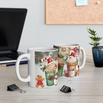 Christmas Holiday Themed Ceramic Mug, 11oz, 15oz