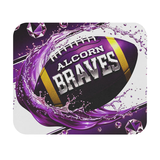 Alcorn Braves Football Mouse Pad - Rectangle, Gaming Mouse Mat, Sports Desk Accessory, Office Supplies, College Team Gift
