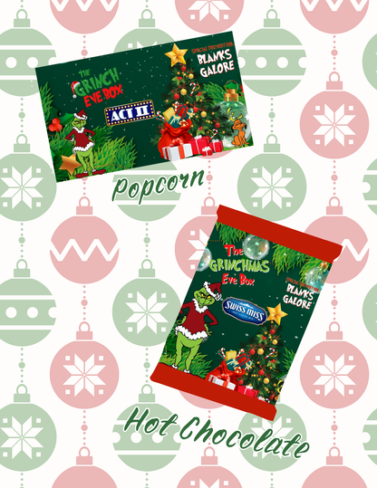 Christmas Party Favor Template Bundle, Grinch Eve Party Favors, Christmas Eve, Grinchmas Canva Designs & Templates (10 Editable Templates)