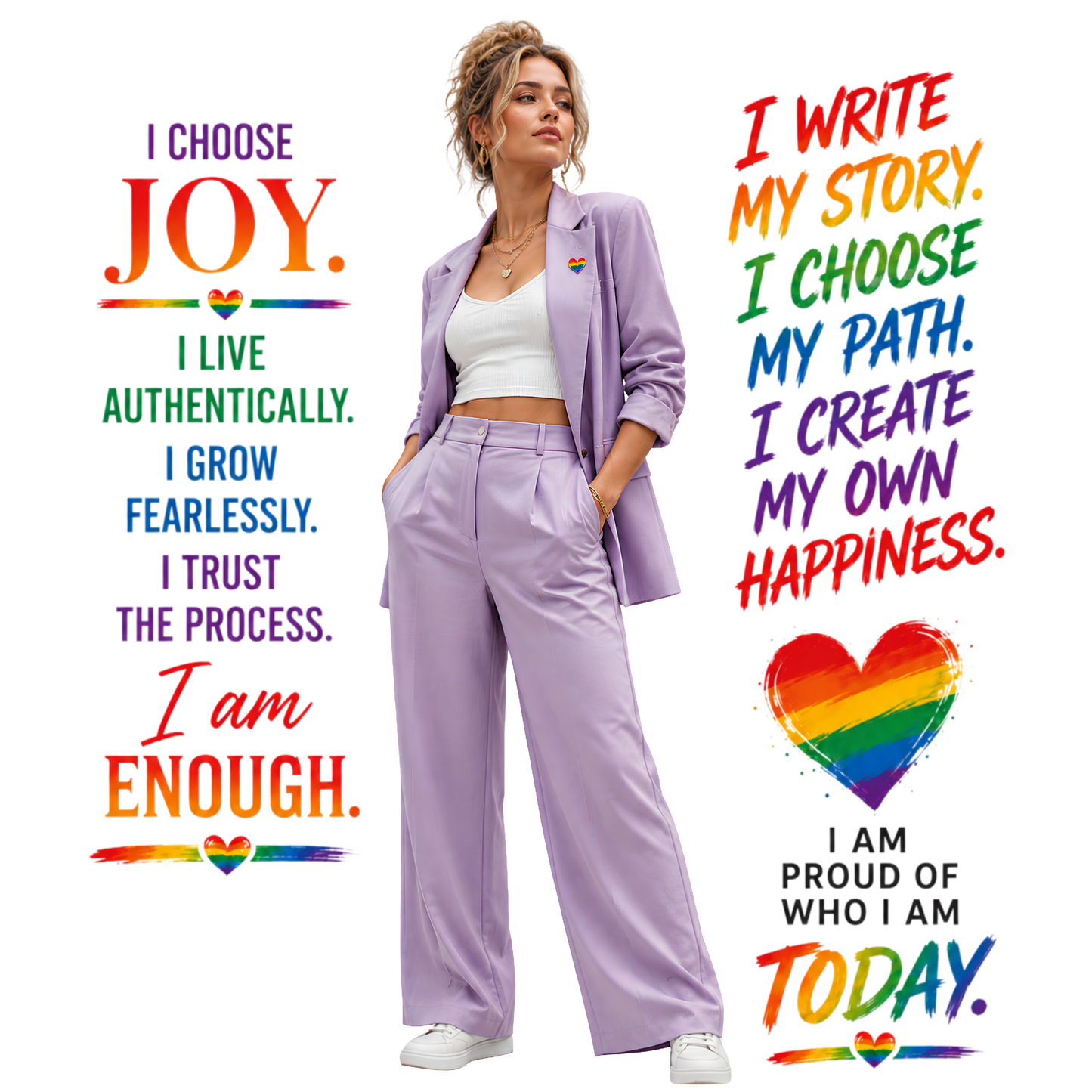 LGBTQ+ Motivational PNG Bundle | Pride Affirmation Sublimation Design | I Choose Joy | Digital Download