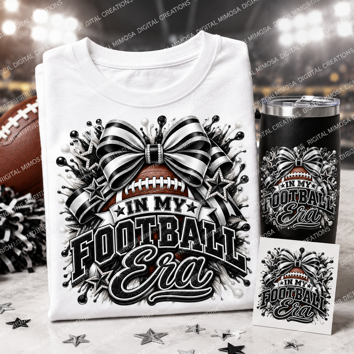 Black & White Football Sublimation PNG| Sports PNG