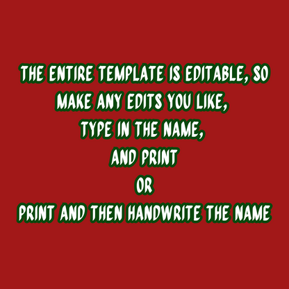 Christmas Nice List Certificate, Editable Santa Claus Official Nice List Certificate, Nice List, Personalized Christmas Stocking Stuffers