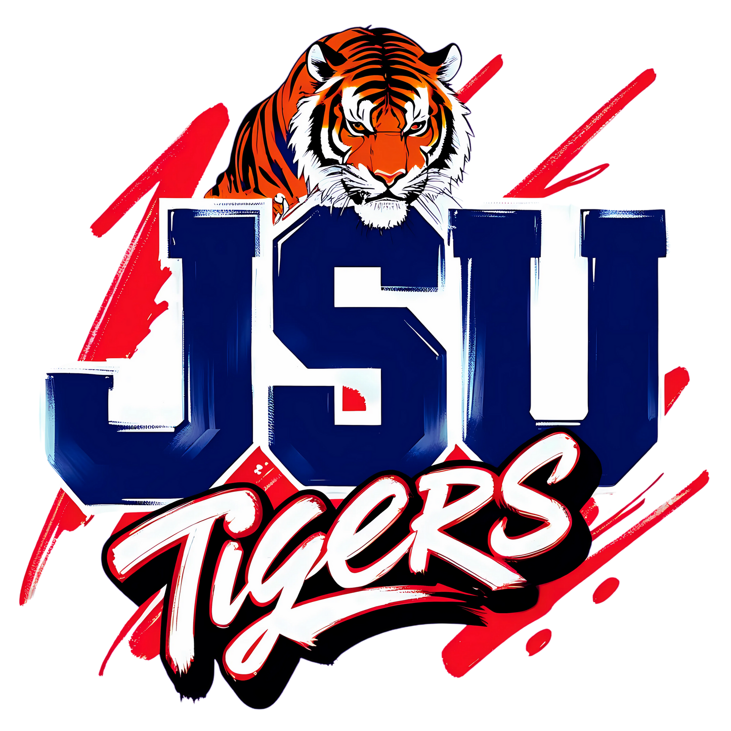 JSU Tigers Logo Clipart – High-Resolution Tiger Mascot PNG for DIY Crafts, Sublimation & Custom Apparel