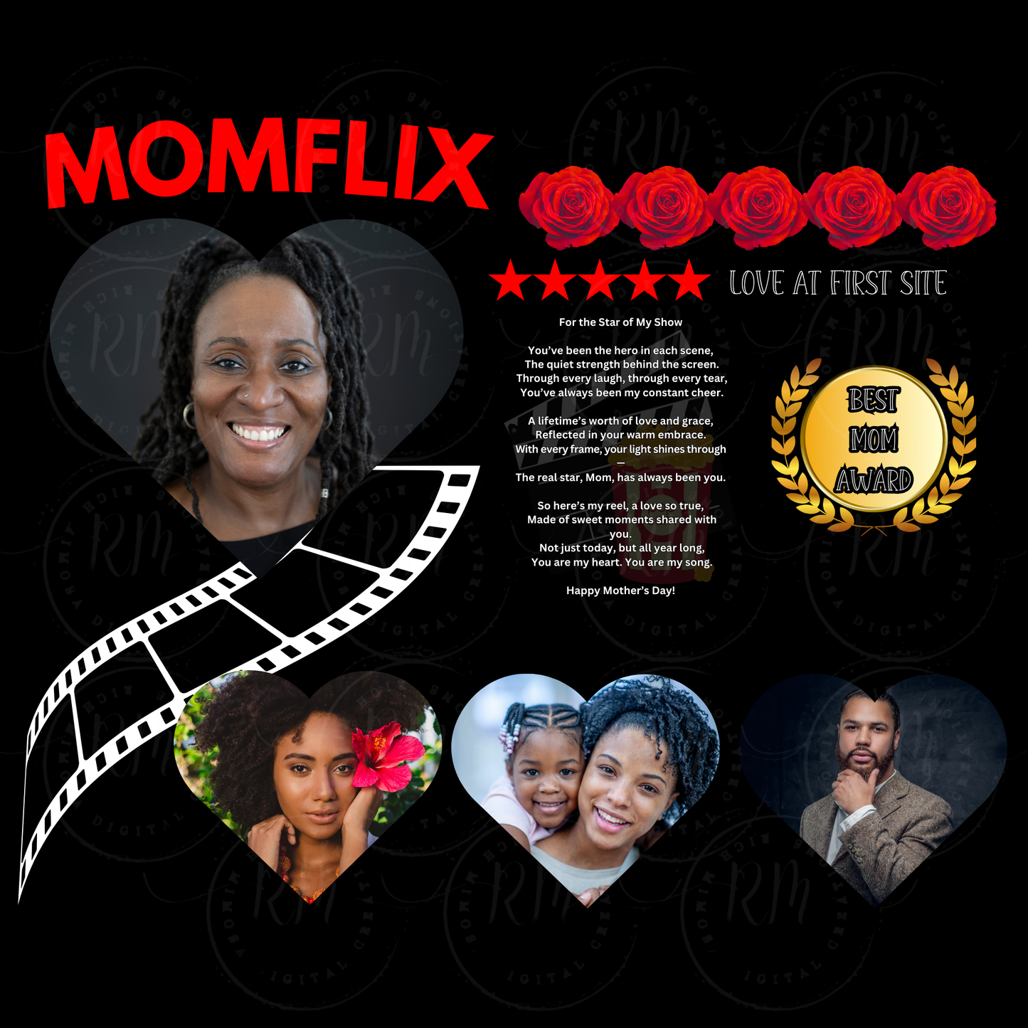 Mother's Day Photo Gift: MomFlix Canva Template (Digital Download)