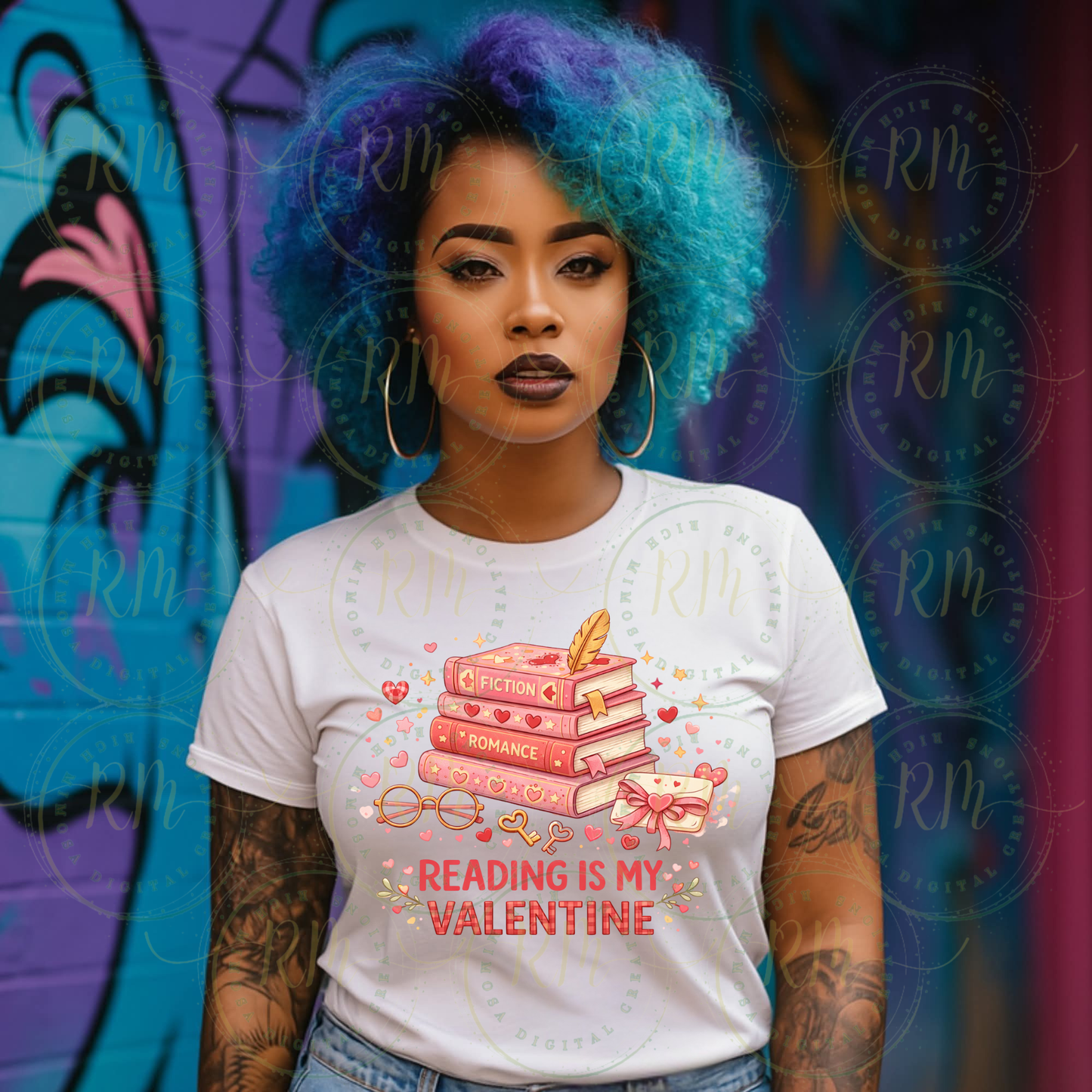 Reading Is My Valentine PNG, Book Lover Valentine Clipart (Digital Download)