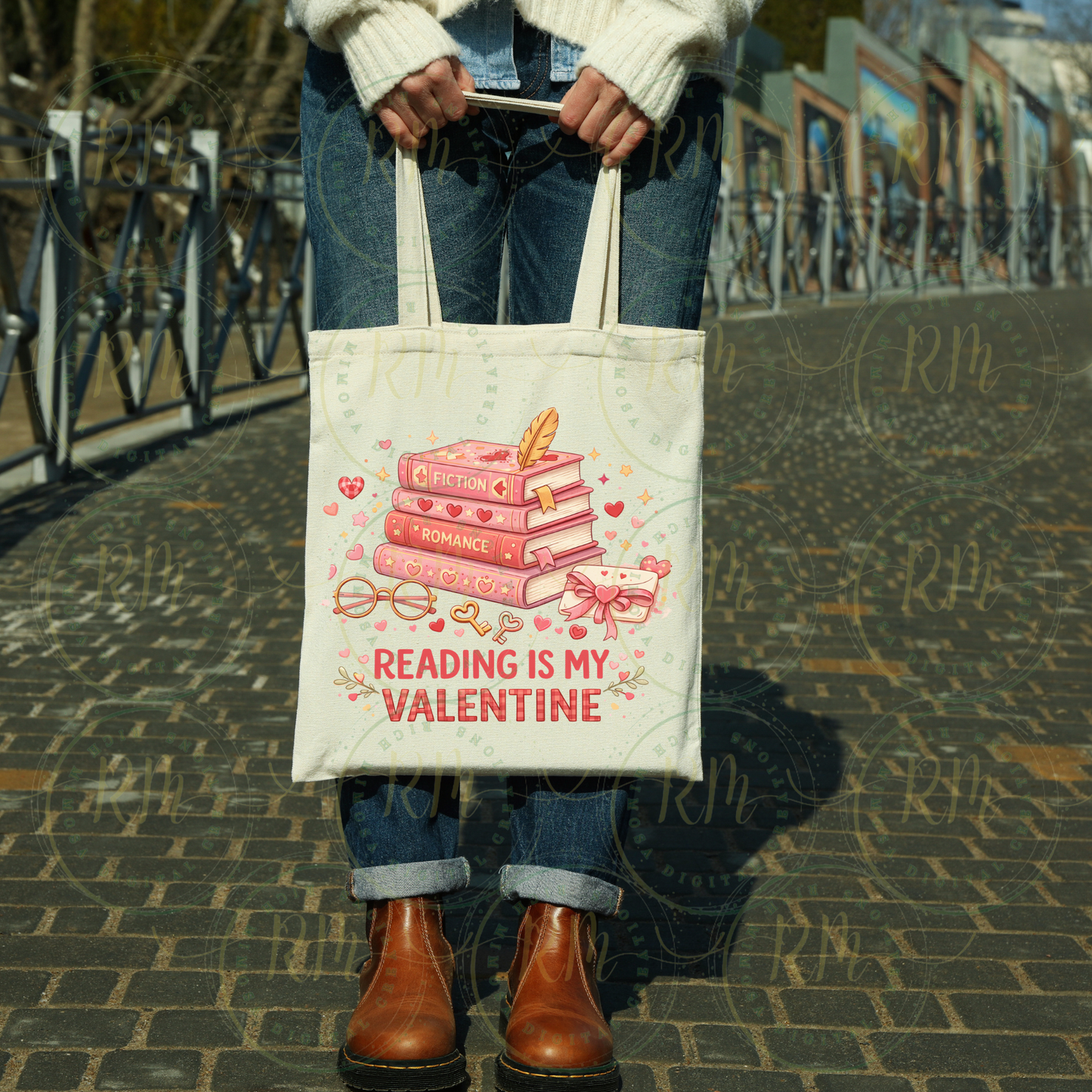 Reading Is My Valentine PNG, Book Lover Valentine Clipart (Digital Download)