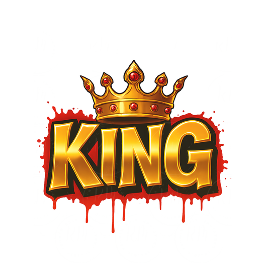 King Graffiti Clipart – Gold Crown, Red Dripping (Digital Download)