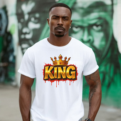 King Graffiti Clipart – Gold Crown, Red Dripping (Digital Download)