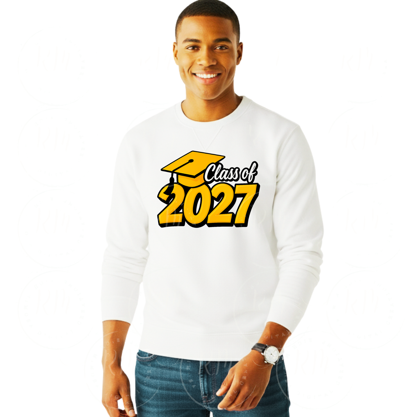 Class of 2027 PNG, Graduation PNG, Senior 2027 Sublimation Design, Yellow And Black Grad Cap PNG, Graduate Shirt Design Download