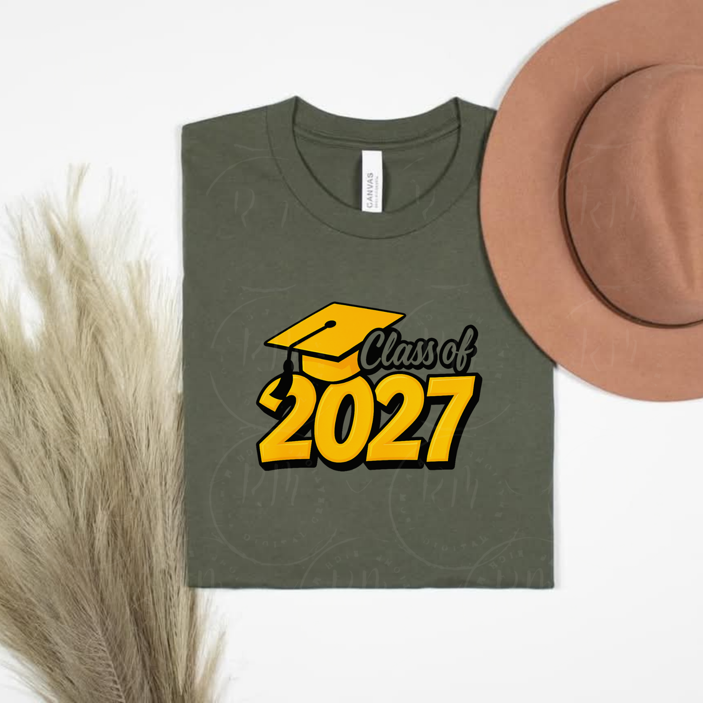 Class of 2027 PNG, Graduation PNG, Senior 2027 Sublimation Design, Yellow And Black Grad Cap PNG, Graduate Shirt Design Download