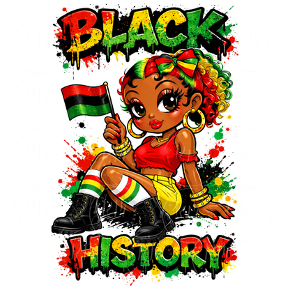 PLR Black Female PNG Clipart 7 Piece Bundle