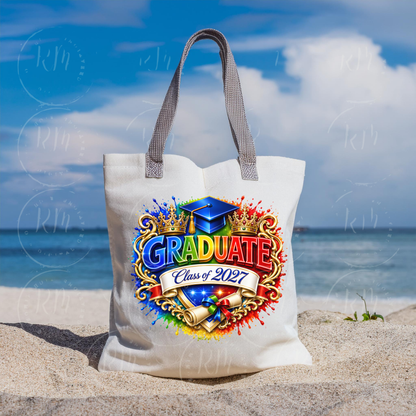 Graduate Class of 2027 PNG Design | Colorful Senior Graduation Sublimation Graphic for Shirts, Hoodies, Tumblers & Gifts