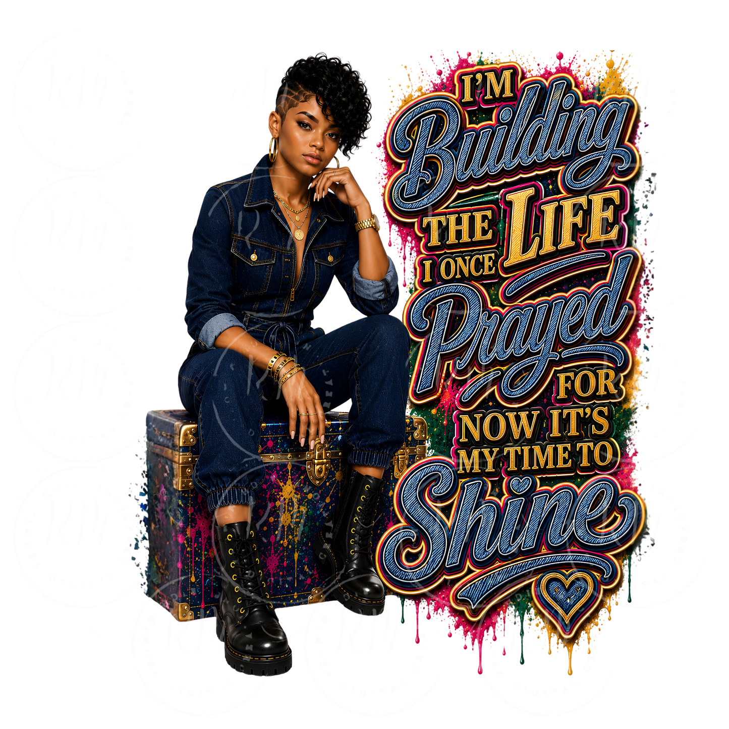 Motivational Black Woman PNG | Inspirational Sublimation Design
