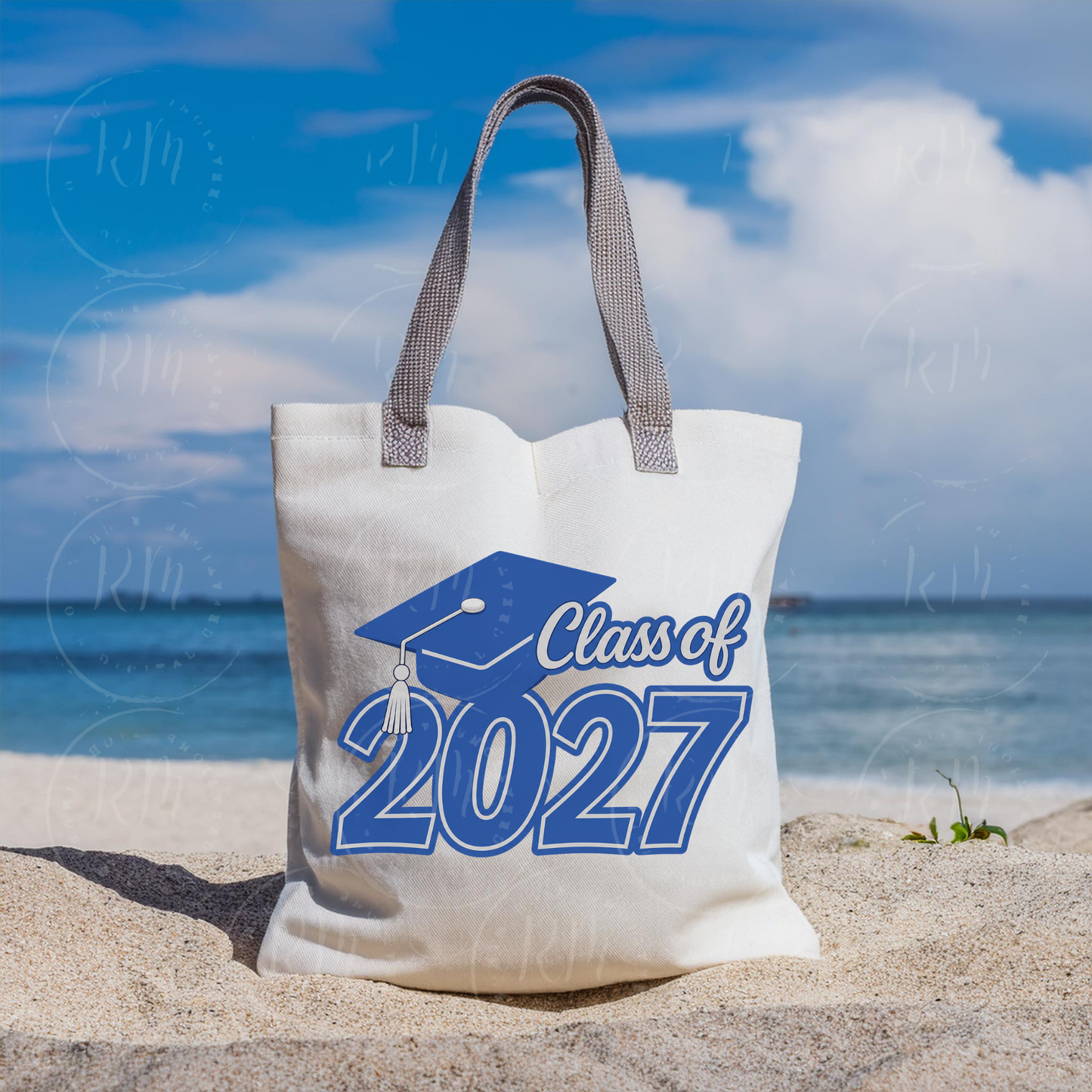 Class of 2027 PNG, Graduation PNG, Senior 2027 Sublimation Design Blue And Gray Grad Cap PNG, Graduate Shirt Design Download