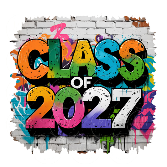 Class of 2027 Graffiti PNG | Colorful Graduation Sublimation Design for Senior Shirts, Hoodies, Tumblers & Crafts