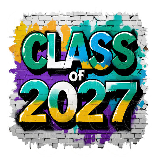 Class of 2027 PNG, Graduation PNG, Senior 2027 Sublimation Design Royal Blue and Yellow Grad Cap PNG, Graduate Shirt Design Download