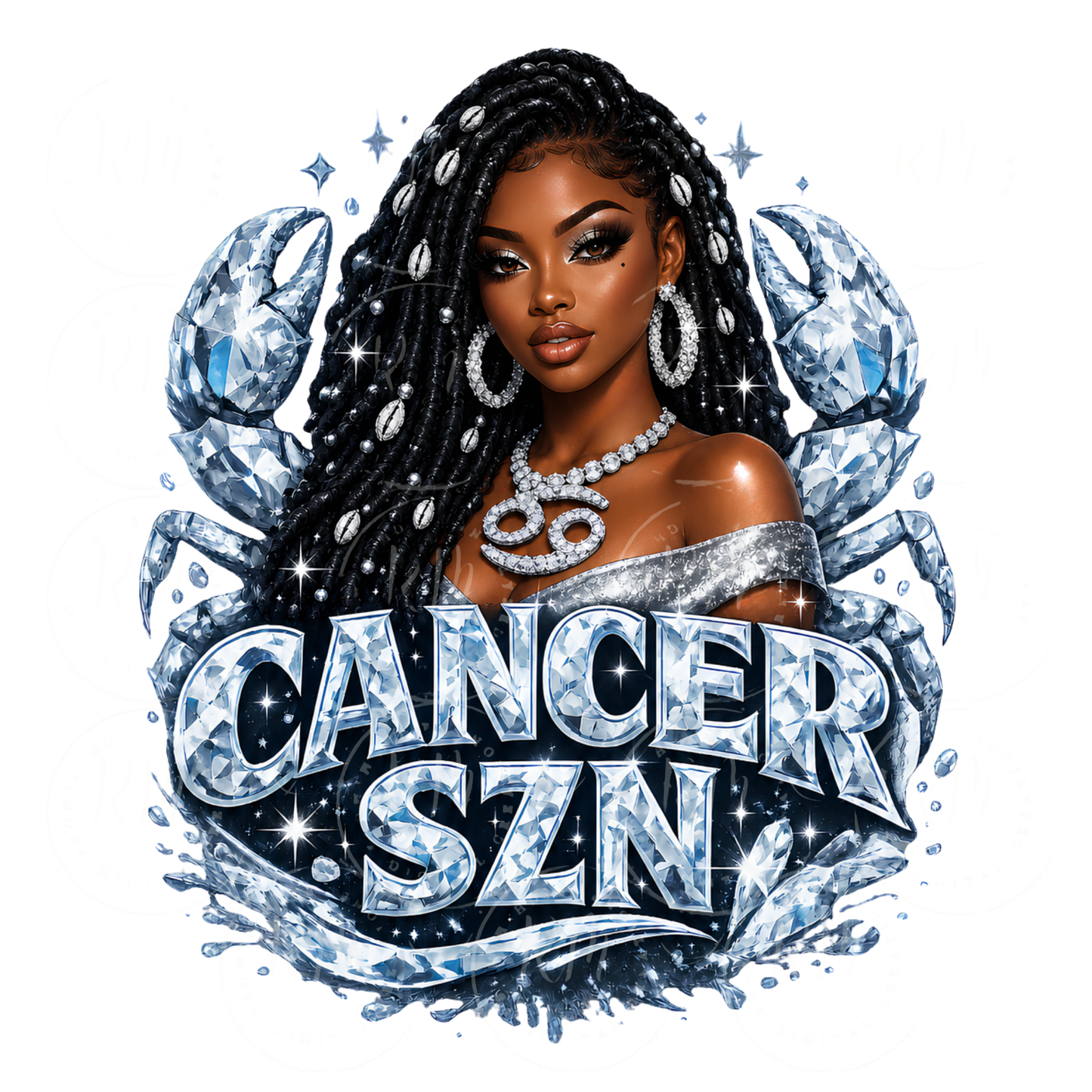 Freebie Cancer Szn Glam PNG Clipart | PLR Zodiac Design | Transparent PNG