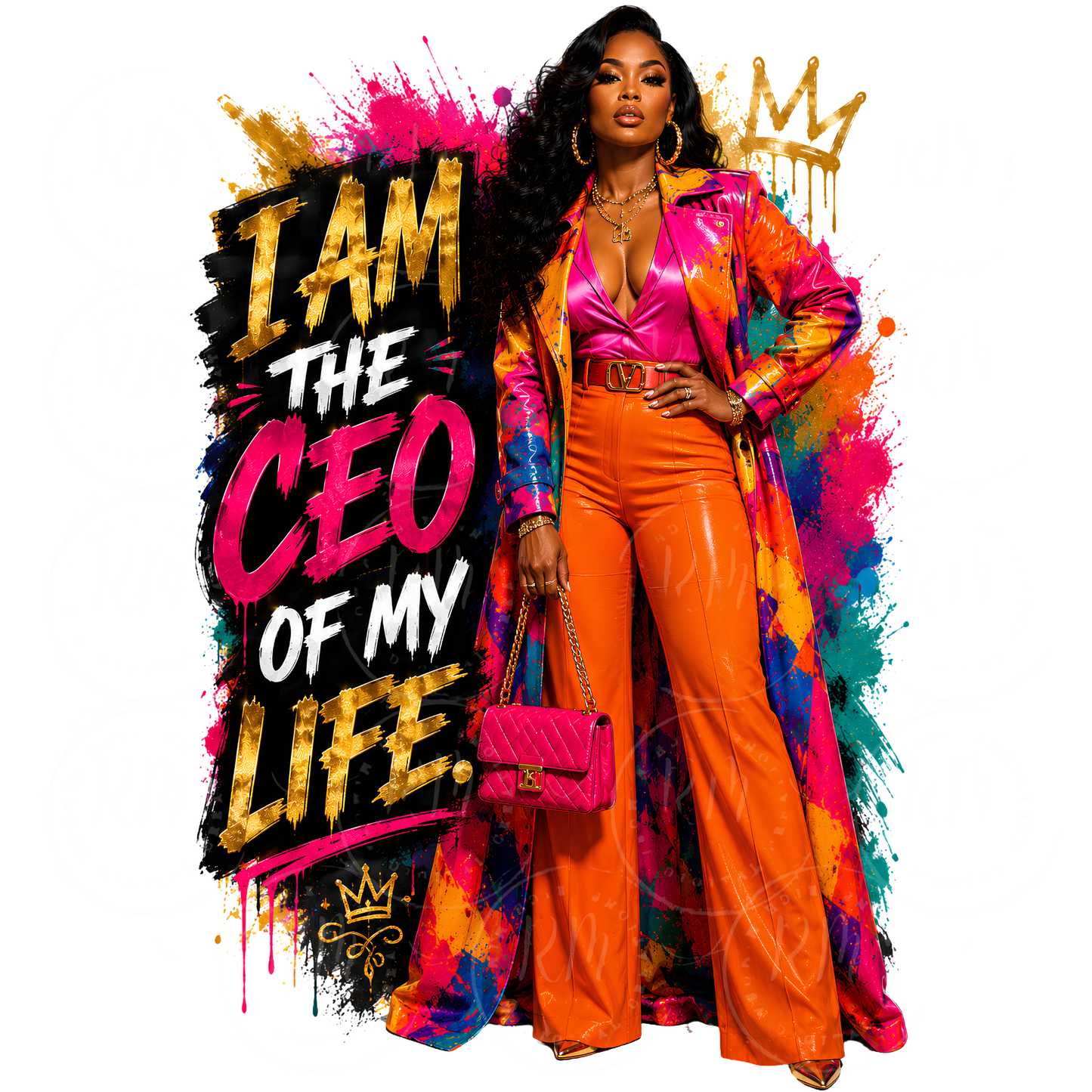 I Am The CEO Of My Life PNG | Black Girl Boss PNG | Luxury Entrepreneur Sublimation Design | Motivational Streetwear PNG