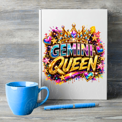 Gemini Queen PNG | Glam Zodiac Crown Clipart | Transparent Digital Download