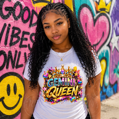 Gemini Queen PNG | Glam Zodiac Crown Clipart | Transparent Digital Download
