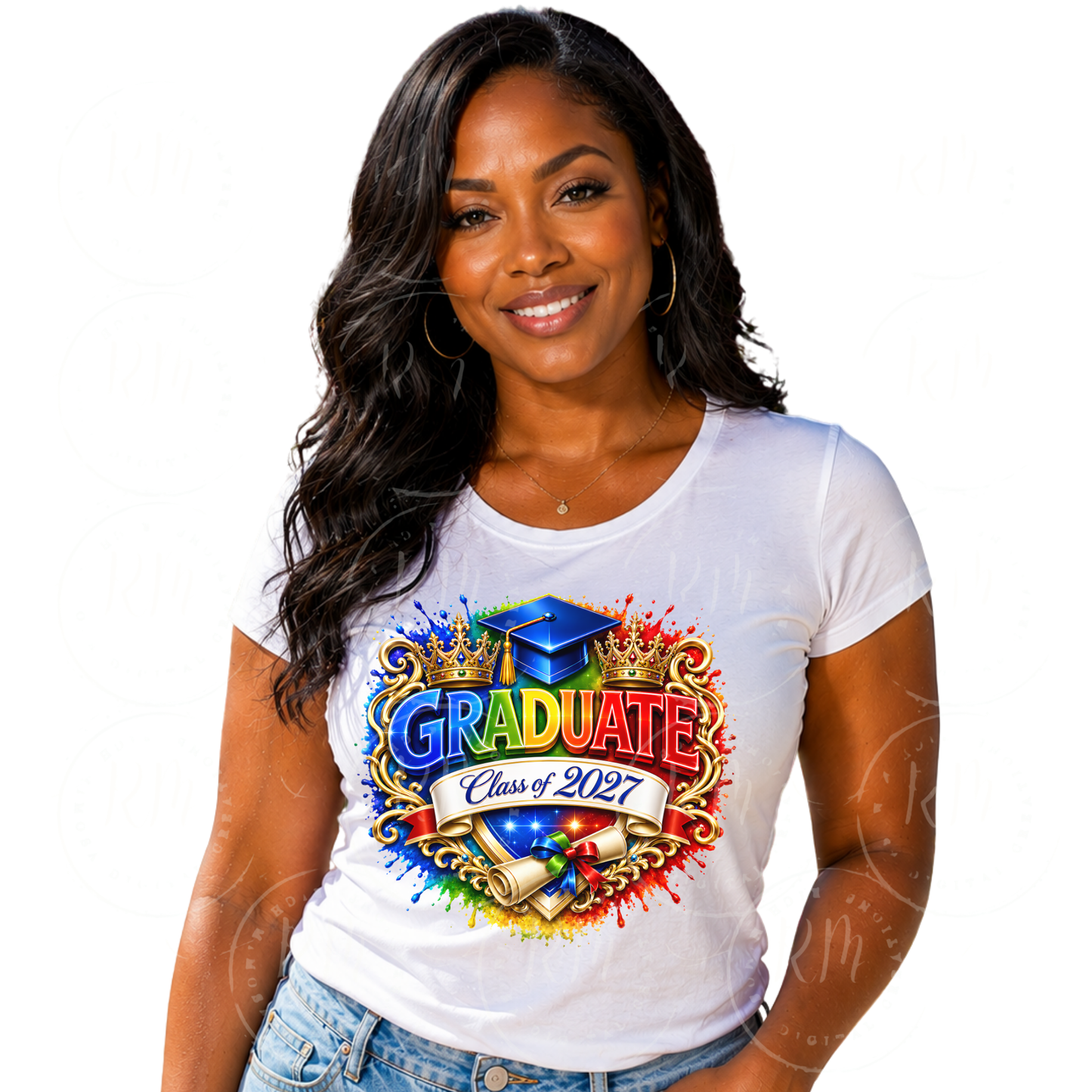 Graduation Class of 2027 PNG, Multicolor Graduation Clipart, Sublimation Design (Digital Download)