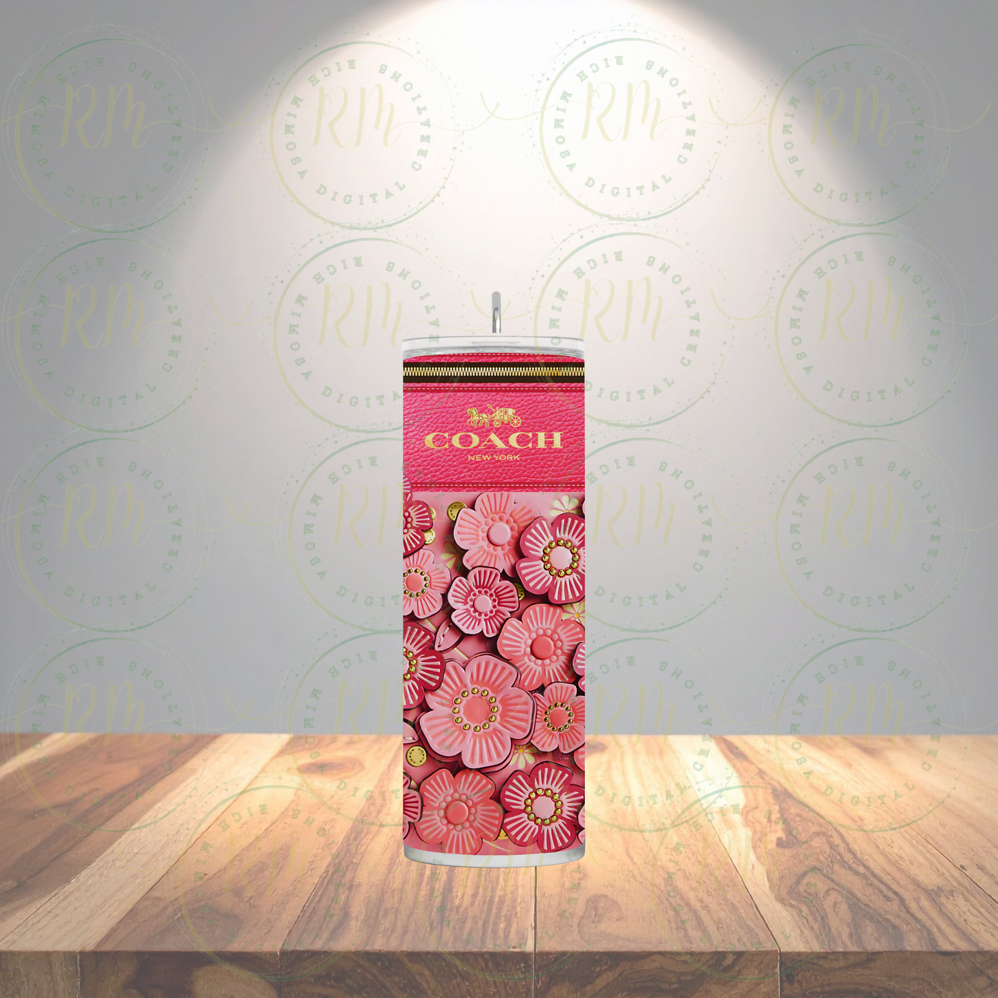 Pink Floral Purse Tumbler Wrap | Sublimation Design (9.3x8.2in PNG) (Digital Download)