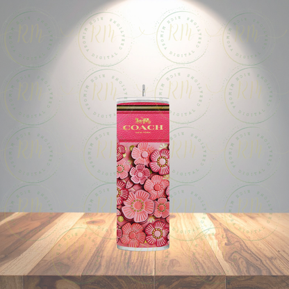 Pink Floral Purse Tumbler Wrap | Sublimation Design (9.3x8.2in PNG) (Digital Download)